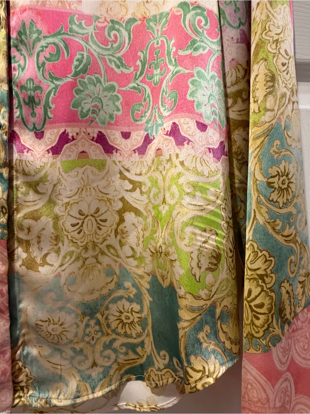 Zara Pink and Green Floral Blouse size XS - Picture 2 of 8